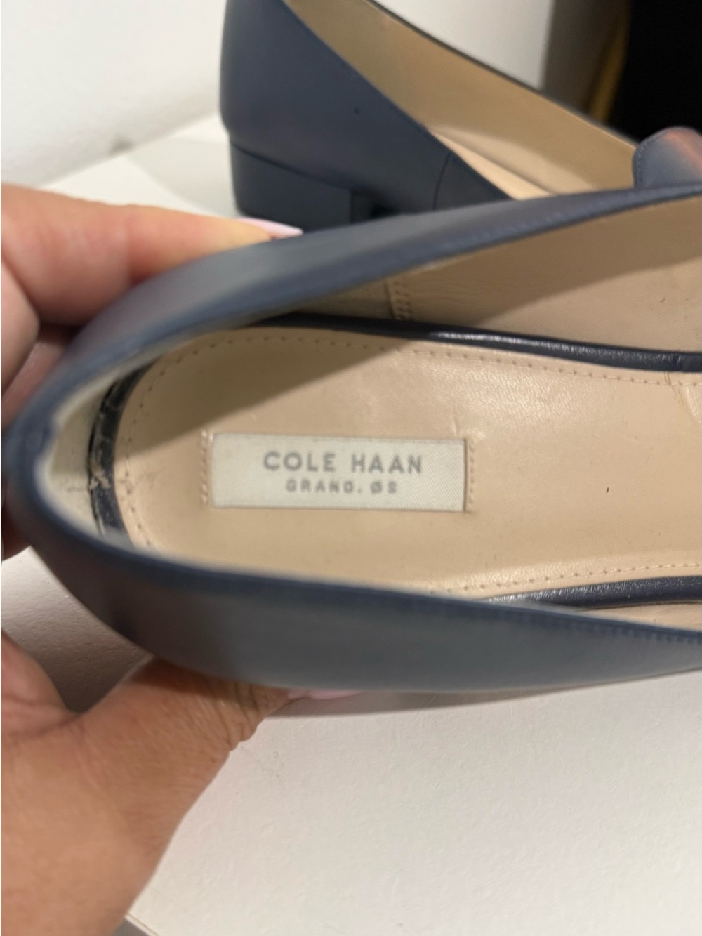 Cole Haan Classic Women's Pointed Toe Loafers in Navy - Picture 8 of 16